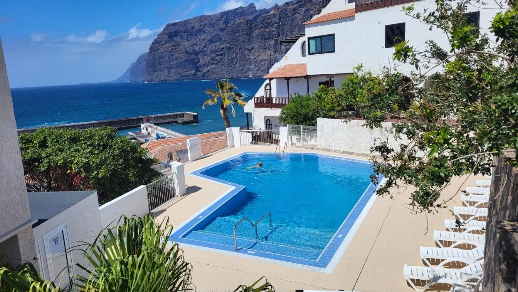 Apartment Mit Sonnenterrasse Und Panorama - Meerblick, 5 Min. Von Hafen + Strand Acantilado de los Gigantes